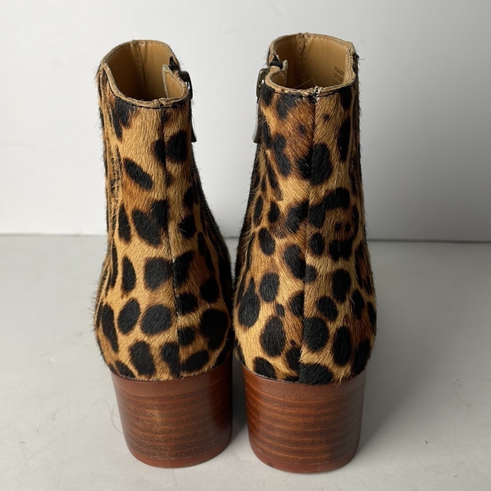 J Crew Walker Leopard Calf Hair Ankle Boots 6.5 - Picture 5 of 9